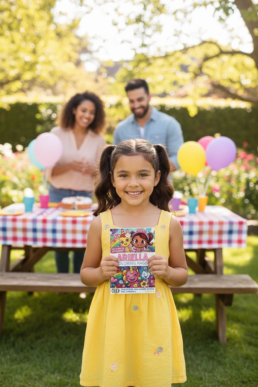 Ariella coloring book in use