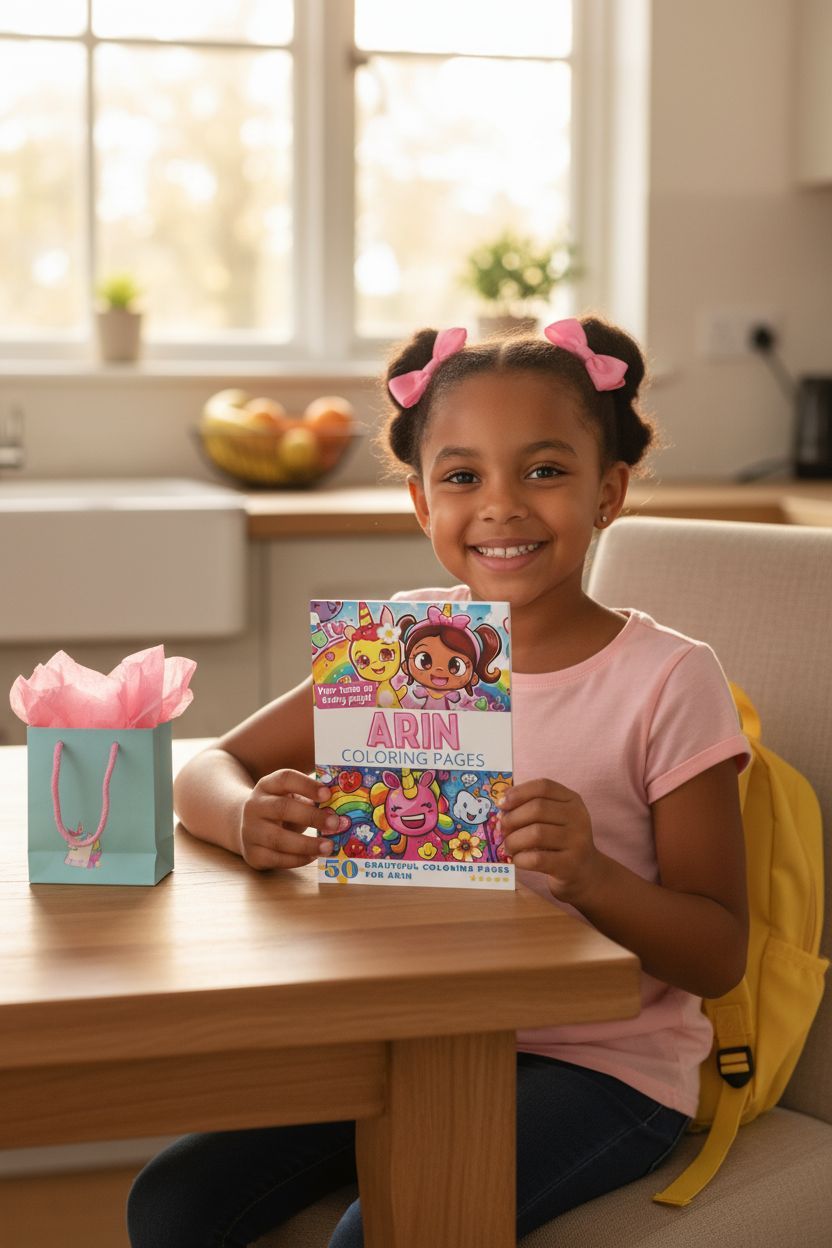 Arin coloring book in use