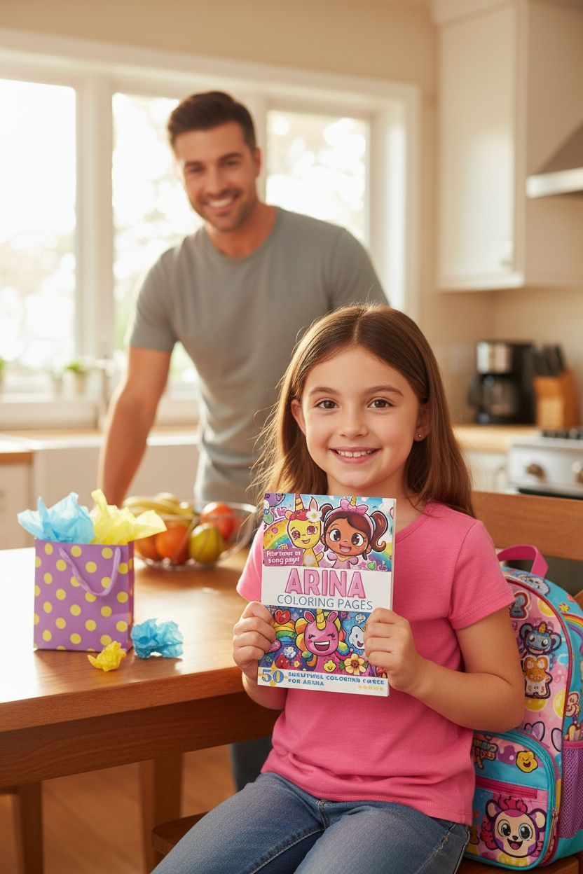 Arina coloring book in use