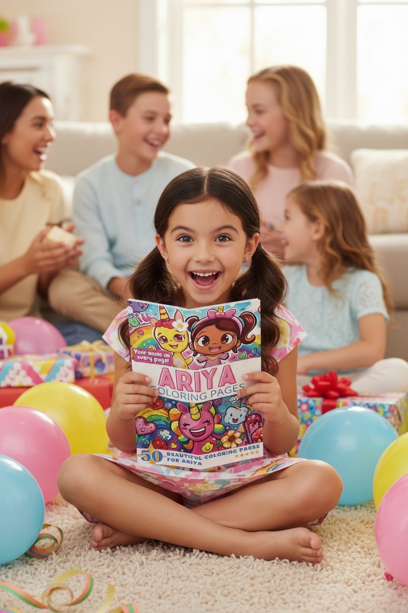 Ariya coloring book in use