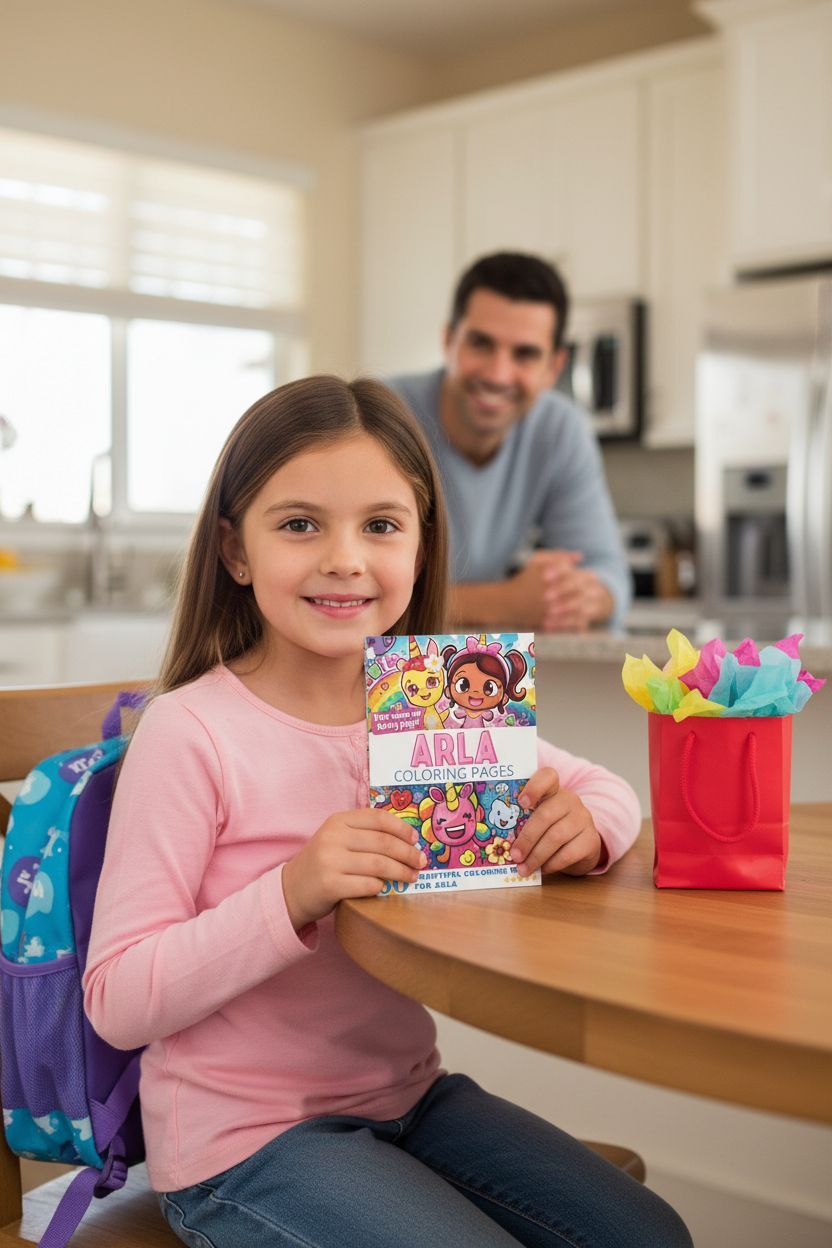 Arla coloring book in use