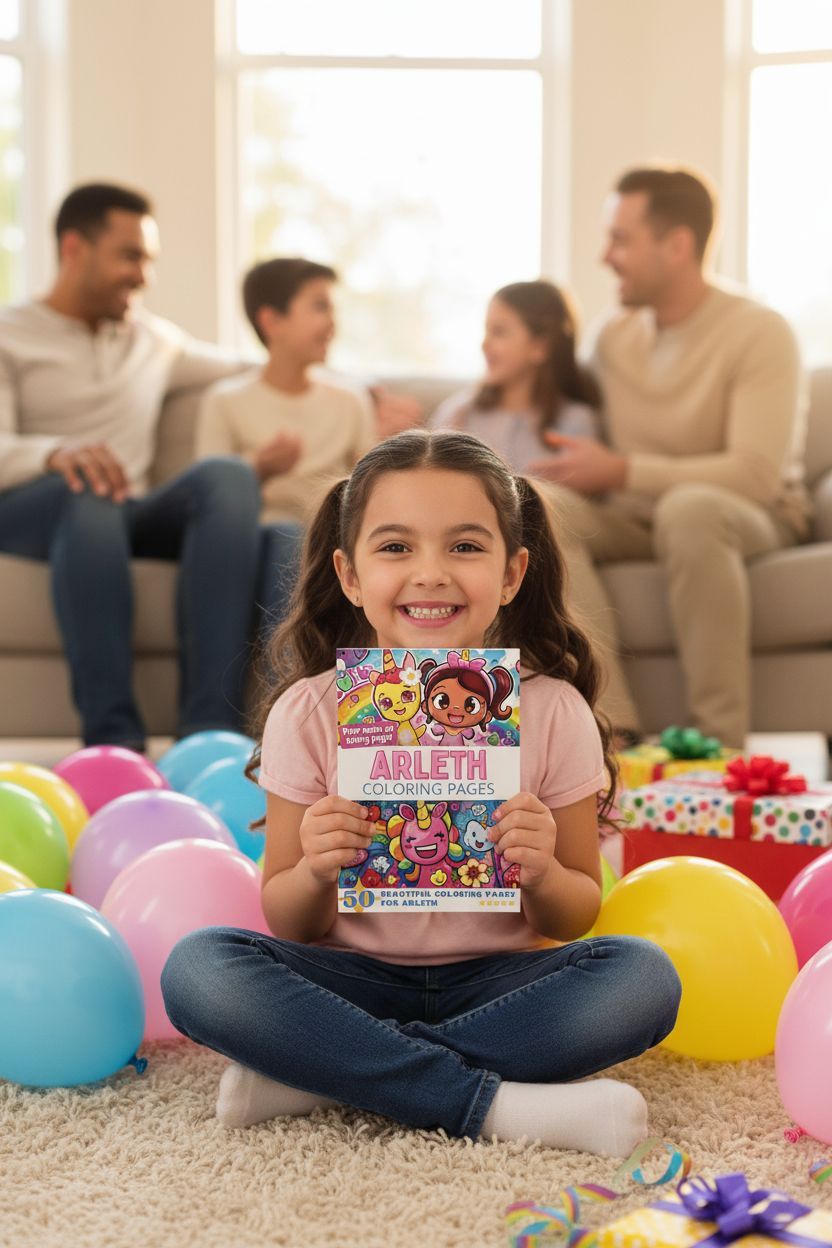 Arleth coloring book in use