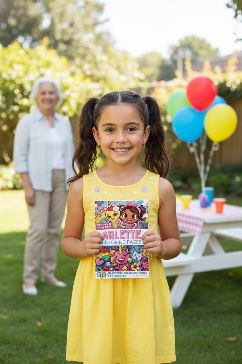 Arlette coloring book in use