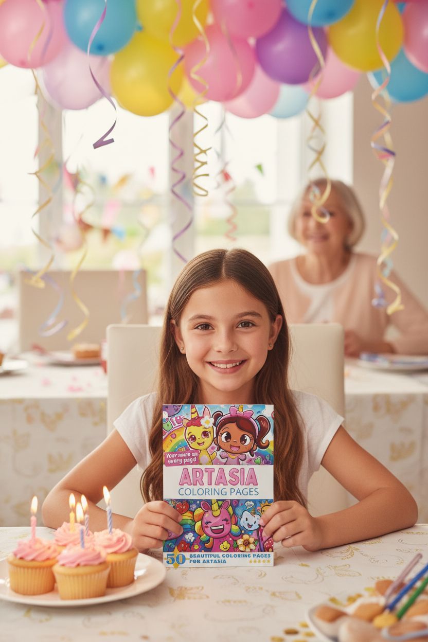 Artasia coloring book in use