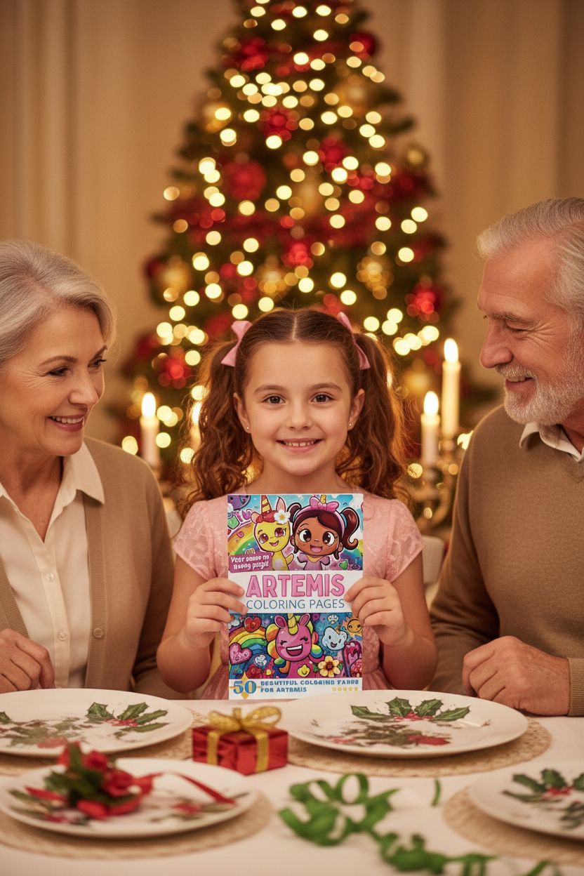 Artemis Christmas coloring pages gift