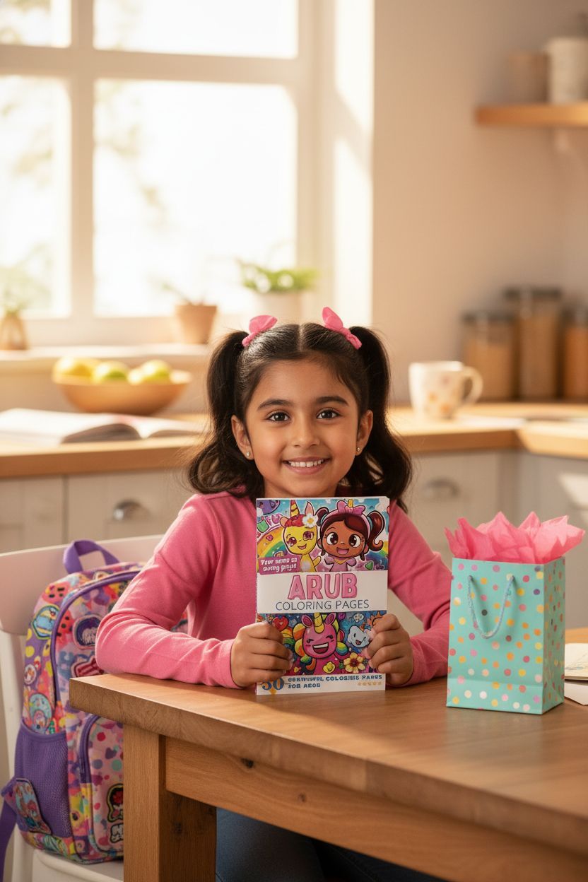 Arub coloring book in use