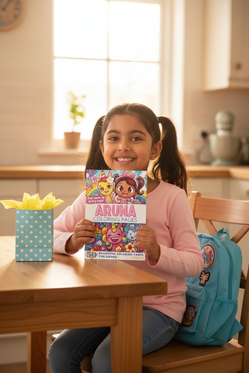Aruna coloring book in use