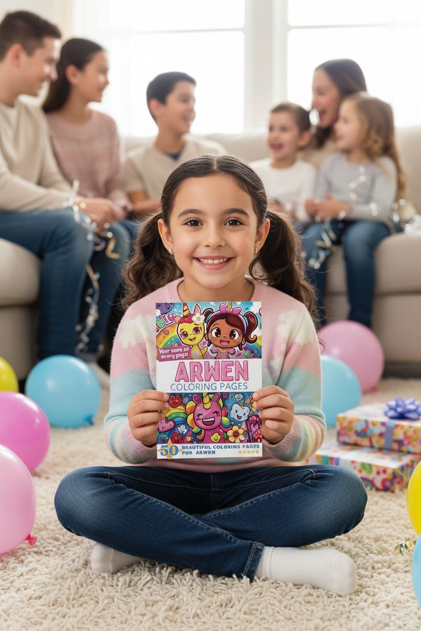 Arwen coloring book in use