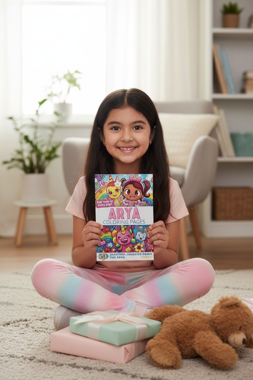 Arya coloring book in use
