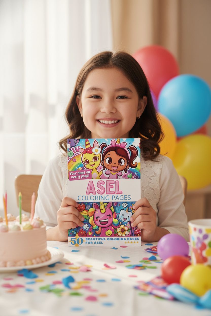 Asel coloring book in use