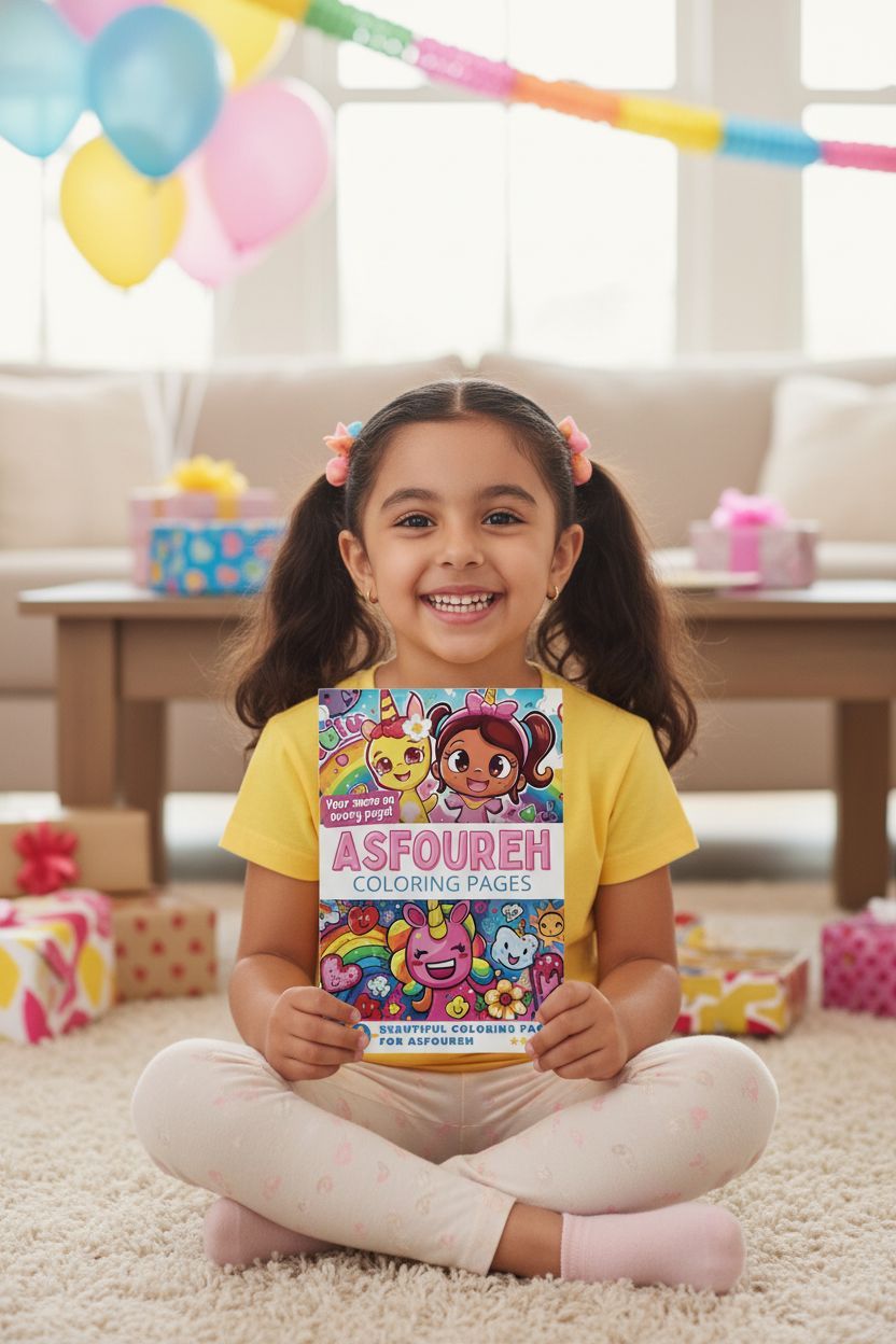 Asfoureh coloring book in use