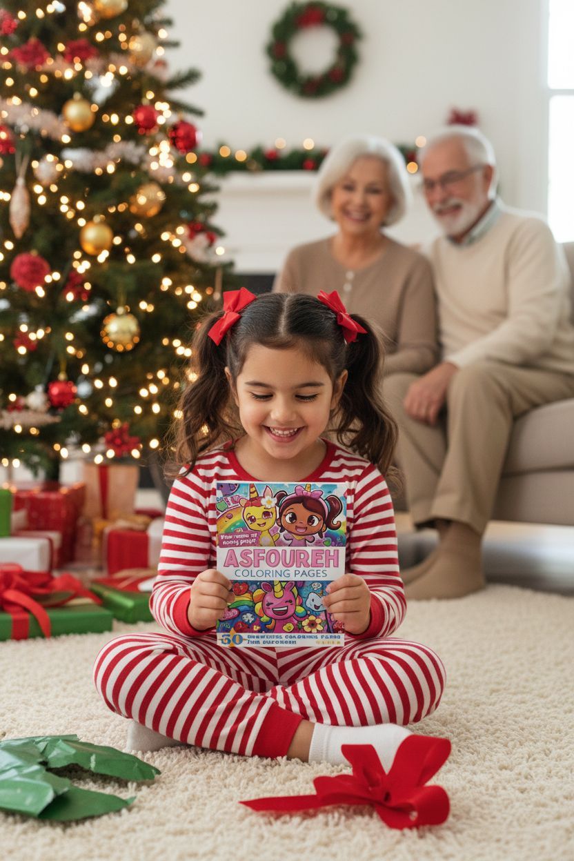 Asfoureh Christmas coloring pages gift