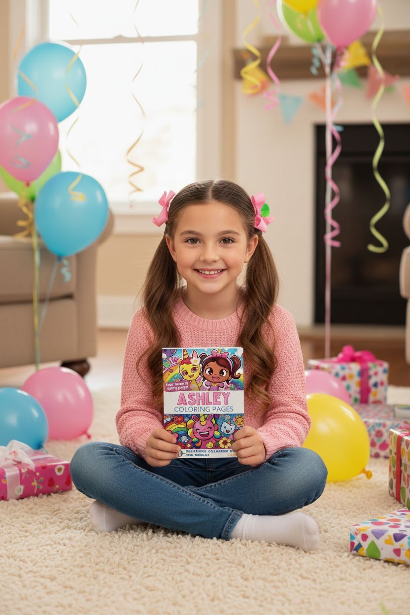 Ashley coloring book in use