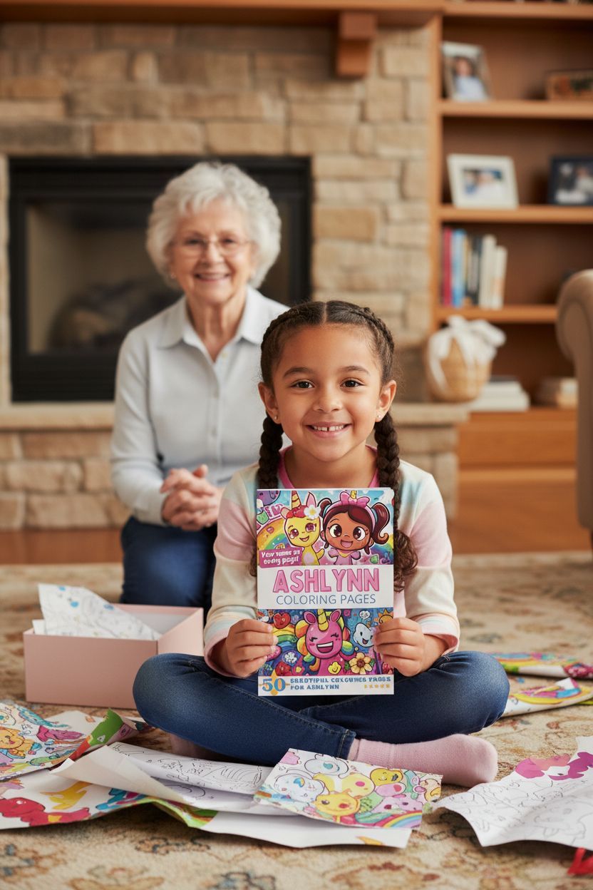 Ashlynn coloring book in use