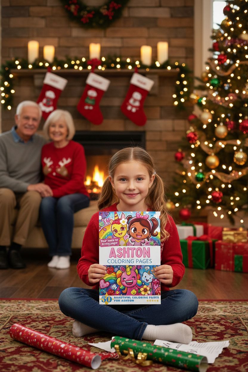 Ashton Christmas coloring pages gift