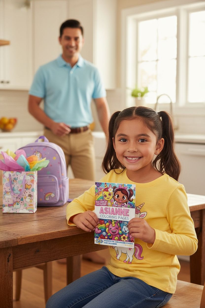 Asianne coloring book in use