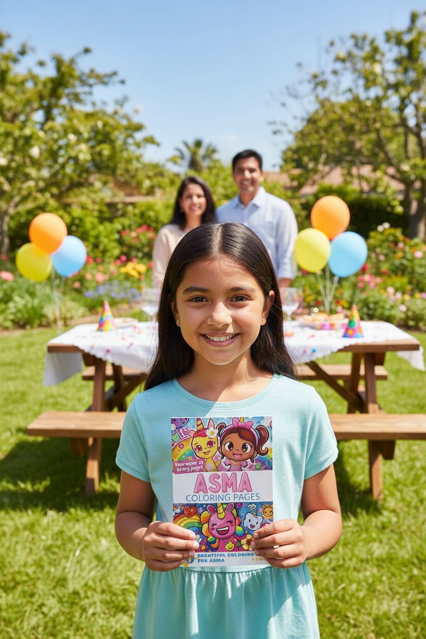 Asma coloring book in use