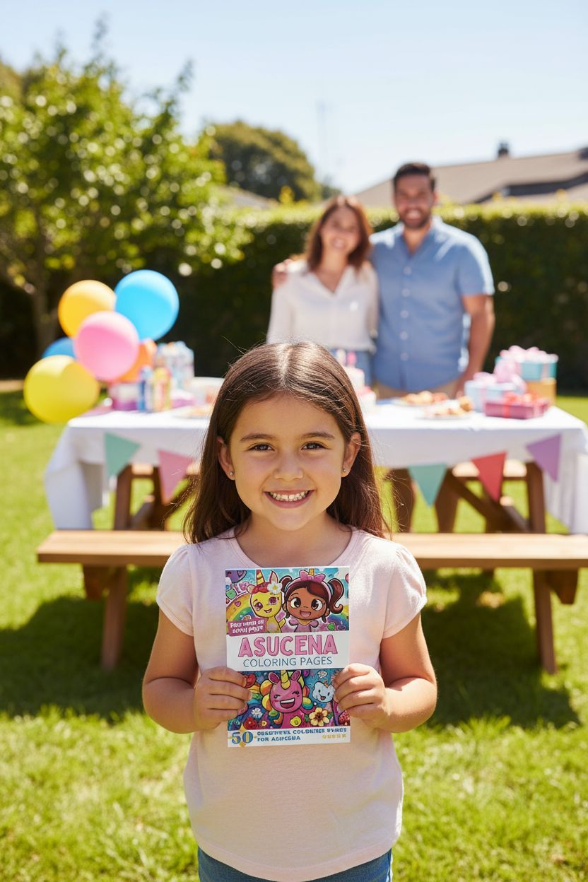 Asucena coloring book in use