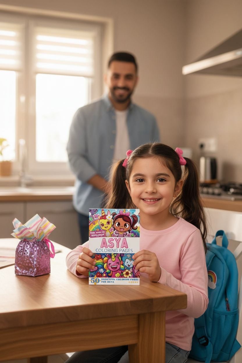 Asya coloring book in use