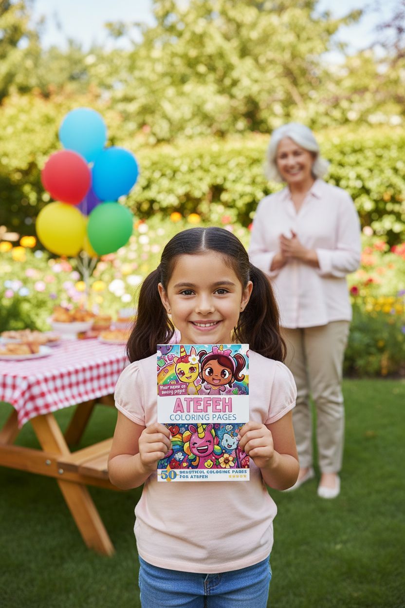 Atefeh coloring book in use