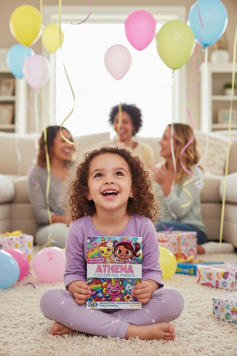 Athena coloring book in use