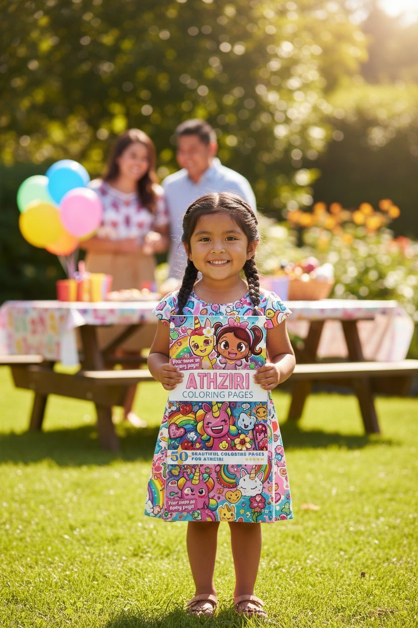 Athziri coloring book in use
