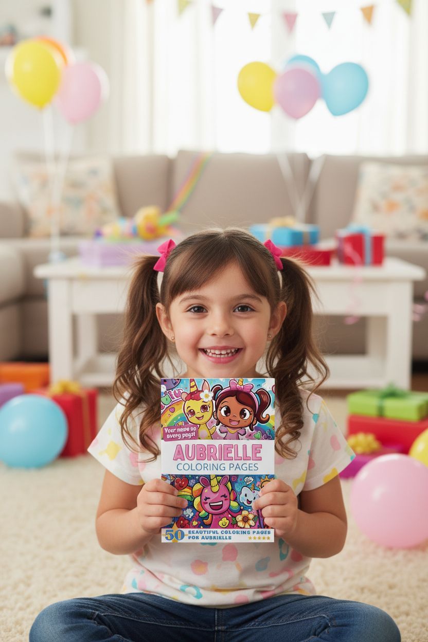 Aubrielle coloring book in use