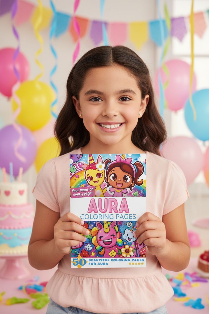 Aura coloring book in use