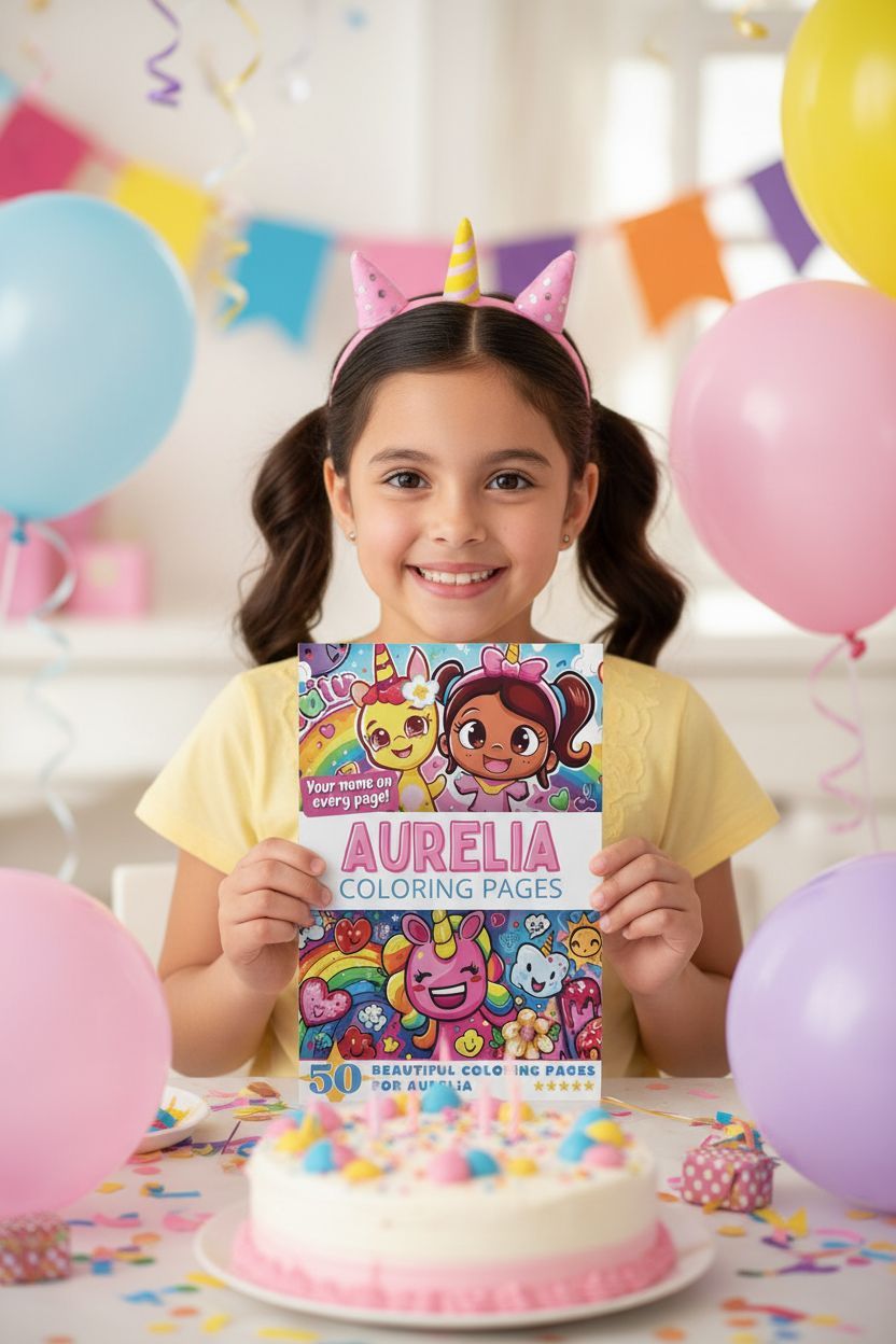 Aurelia coloring book in use