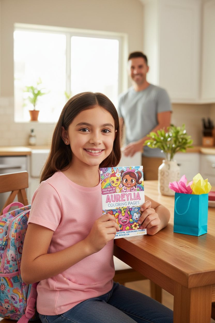 Aureylia coloring book in use