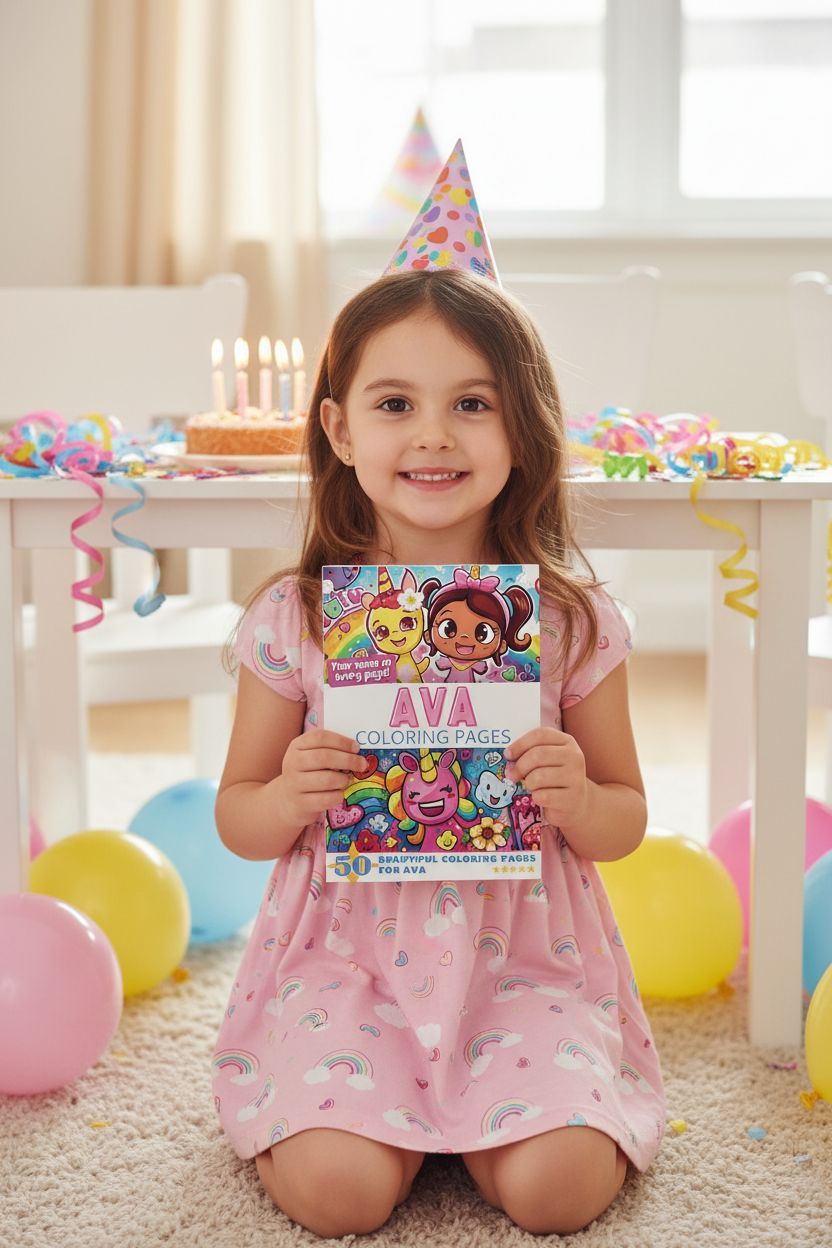 Ava coloring book in use