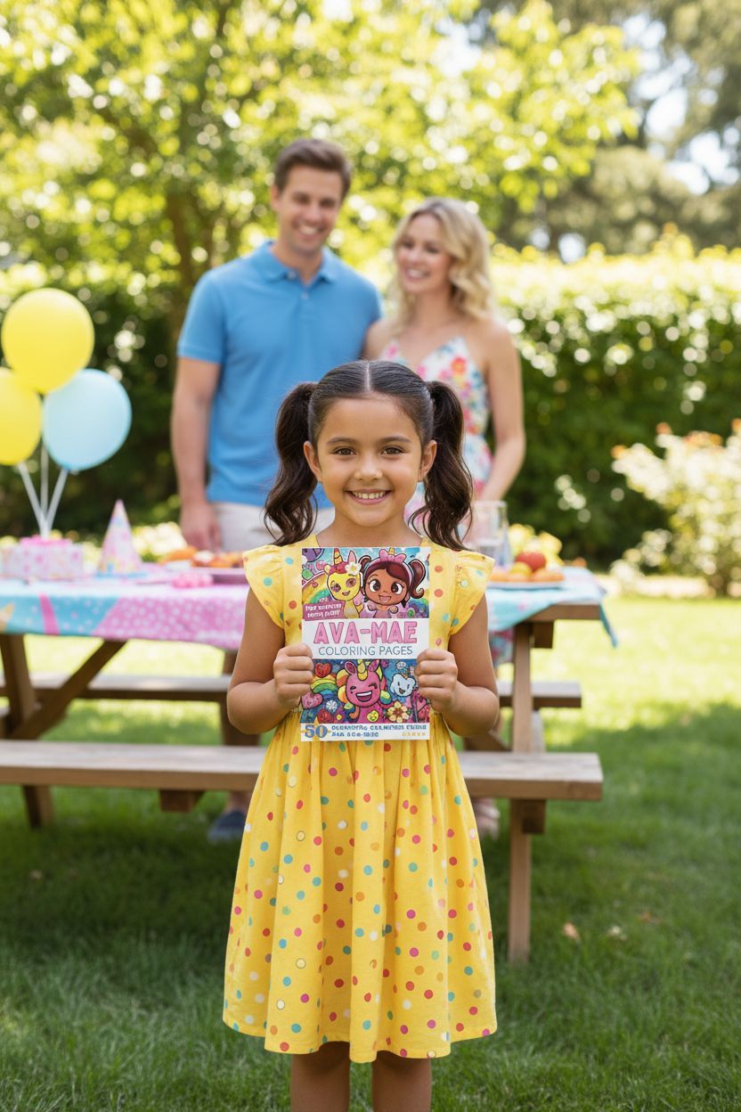 Ava-Mae coloring book in use