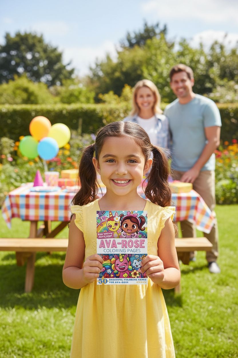 Ava-rose coloring book in use