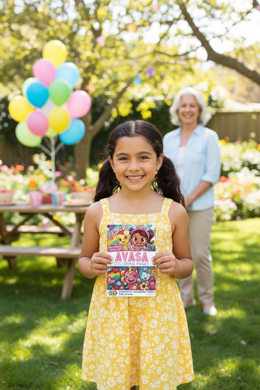 Avasa coloring book in use