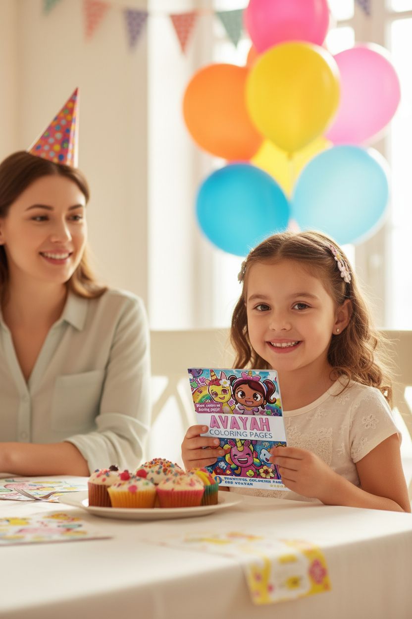 Avayah coloring book in use