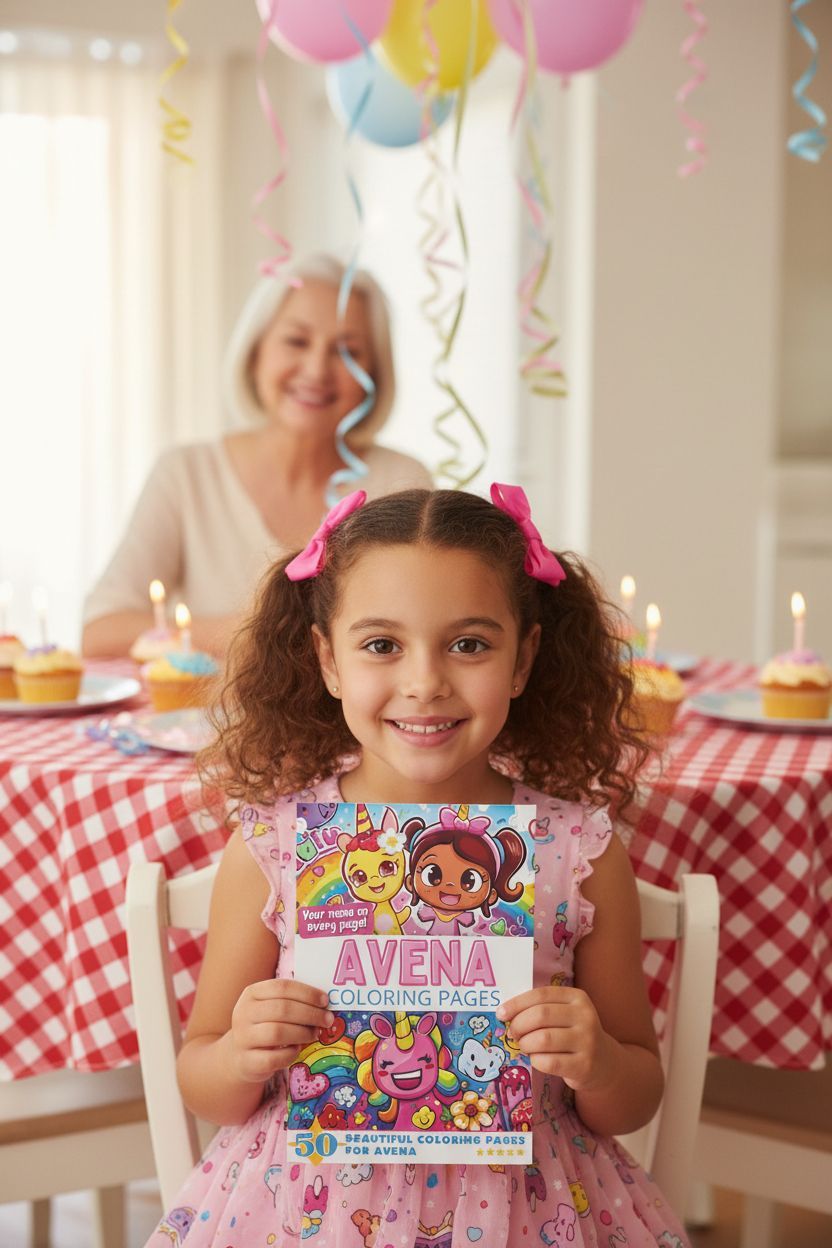 Avena coloring book in use