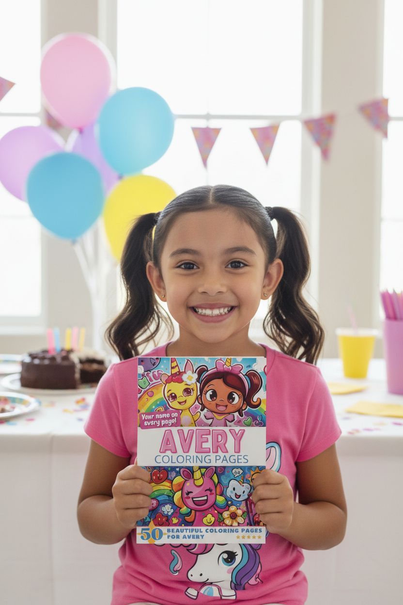 Avery coloring book in use