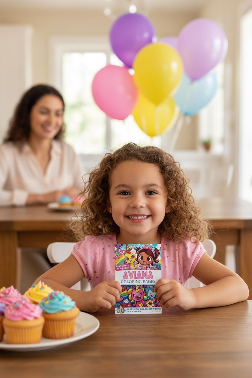 Aviana coloring book in use