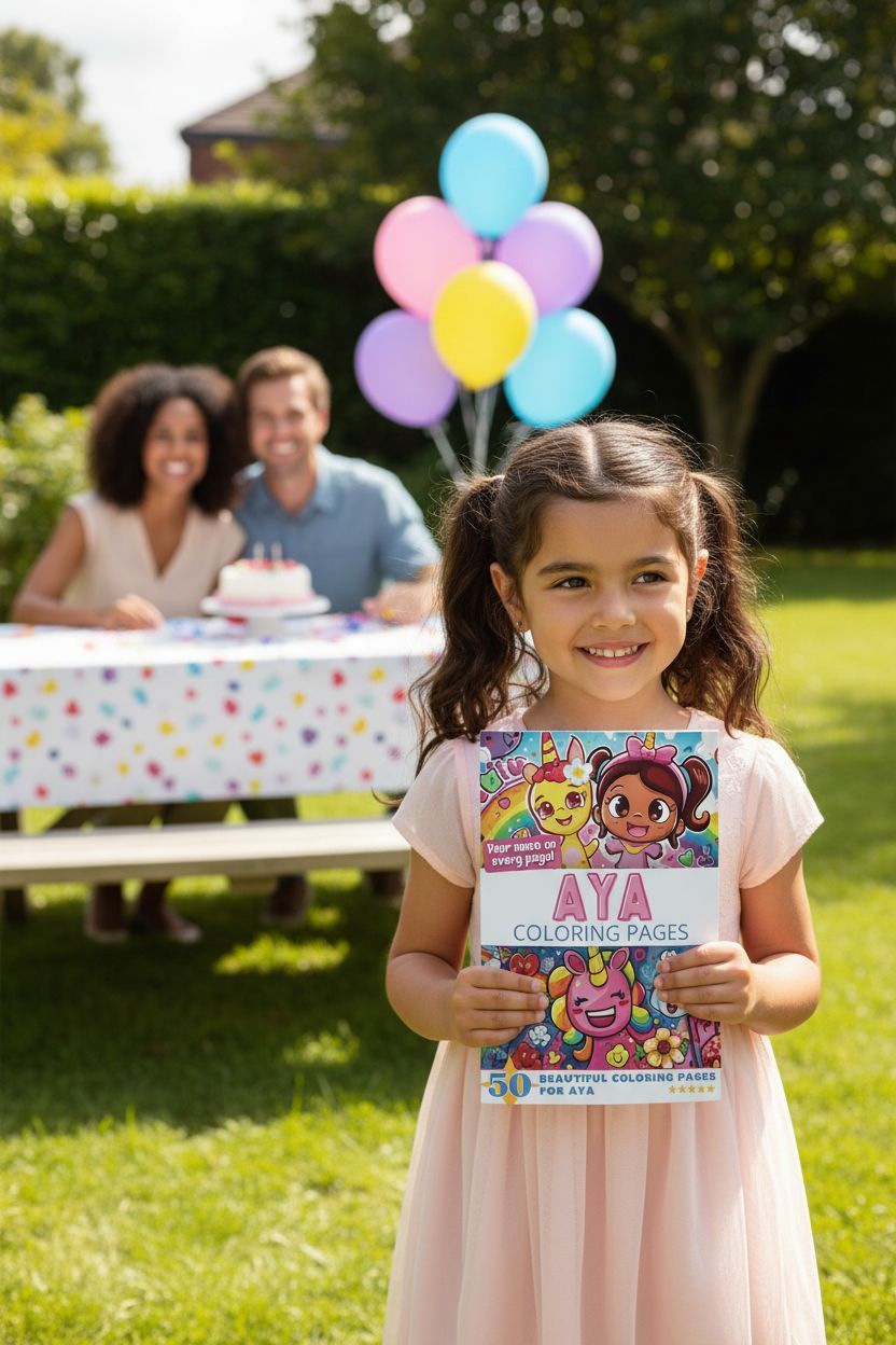 Aya coloring book in use