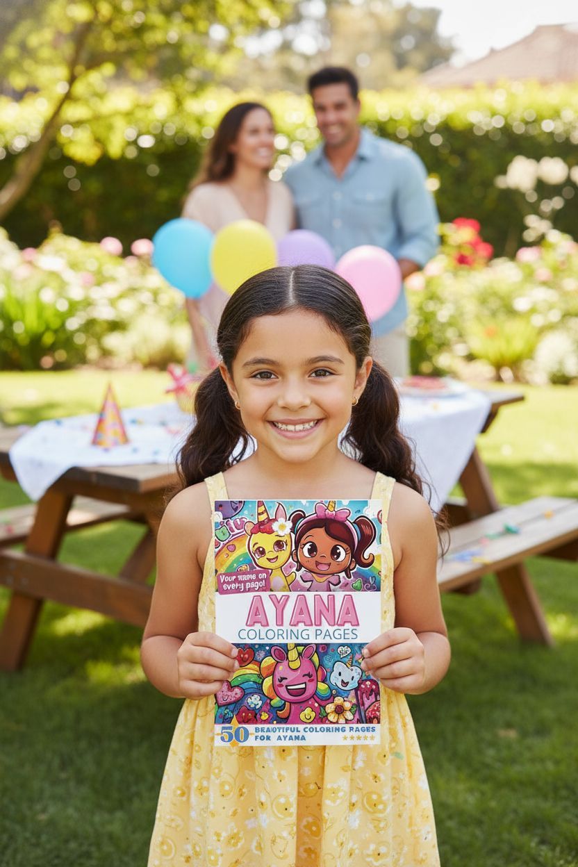 Ayana coloring book in use