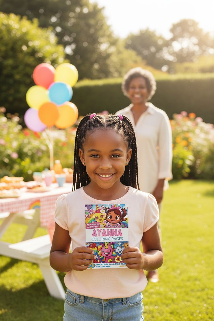 Ayanna coloring book in use