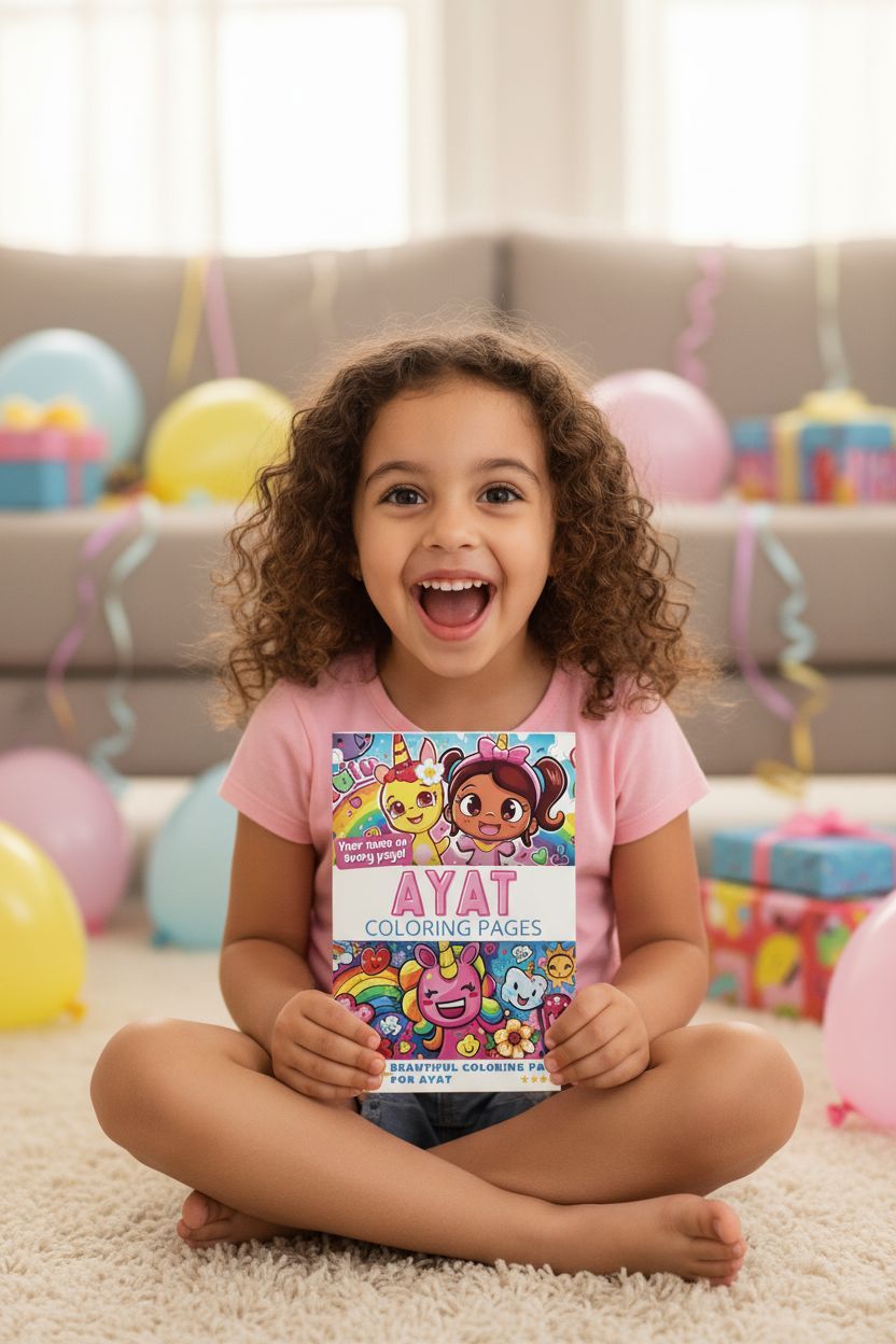 Ayat coloring book in use