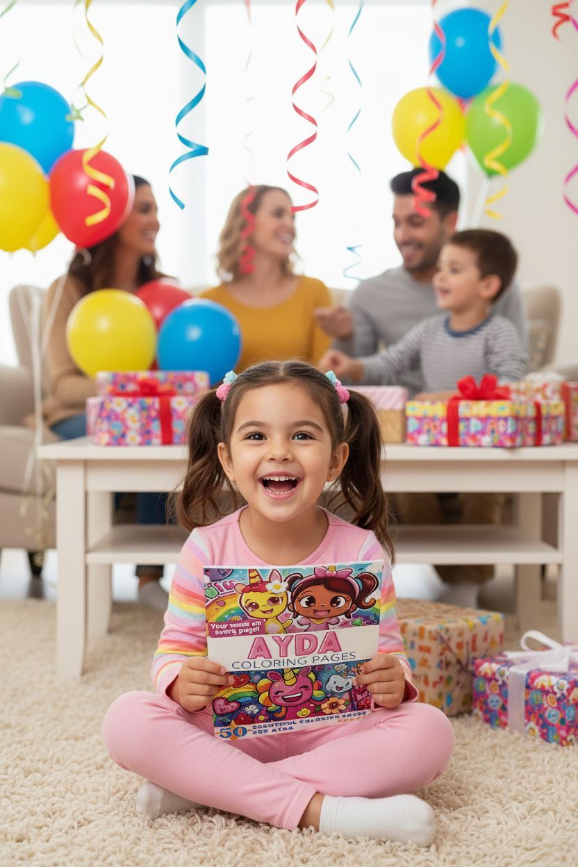 Ayda coloring book in use