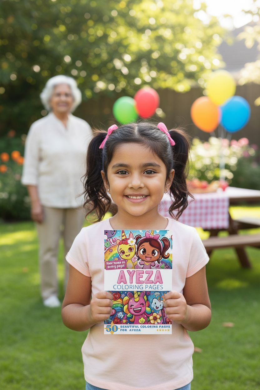Ayeza coloring book in use