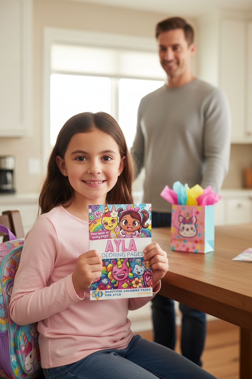 Ayla coloring book in use