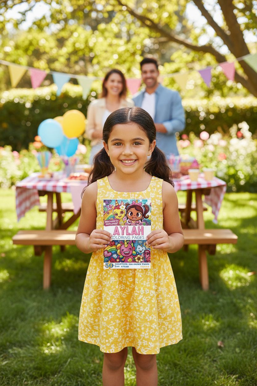 Aylah coloring book in use