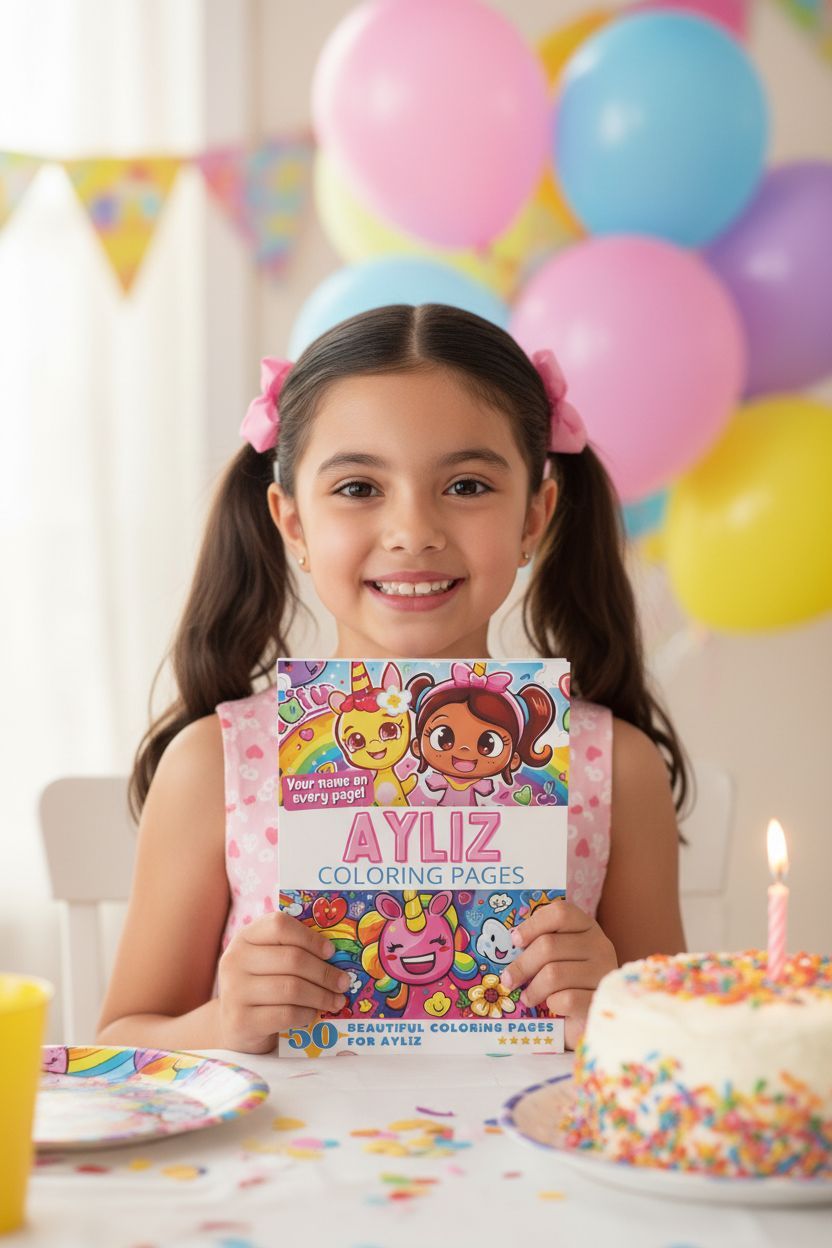Ayliz coloring book in use