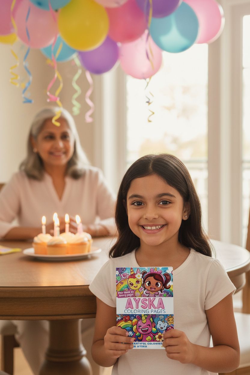 Ayska coloring book in use