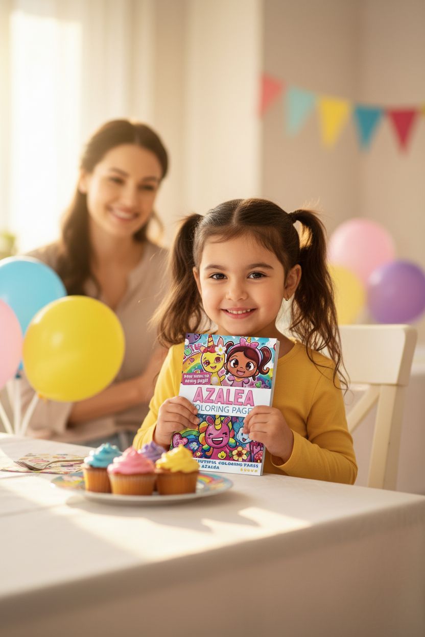 Azalea coloring book in use