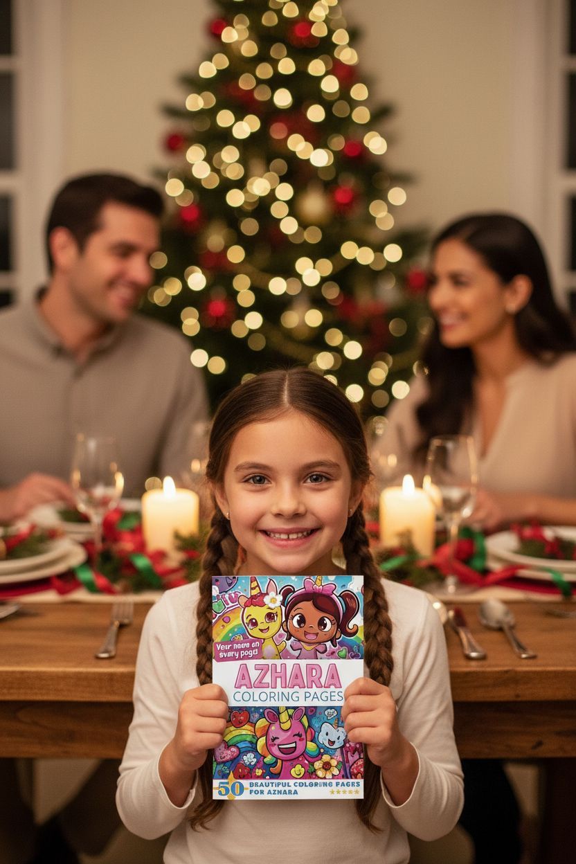 Azhara Christmas coloring pages gift